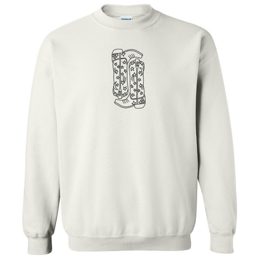 Cowboy Boots Embroidered Crewneck