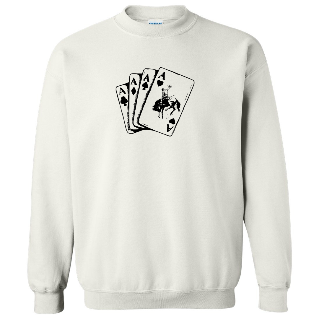 Western Playing Cards Vinyl Crewneck